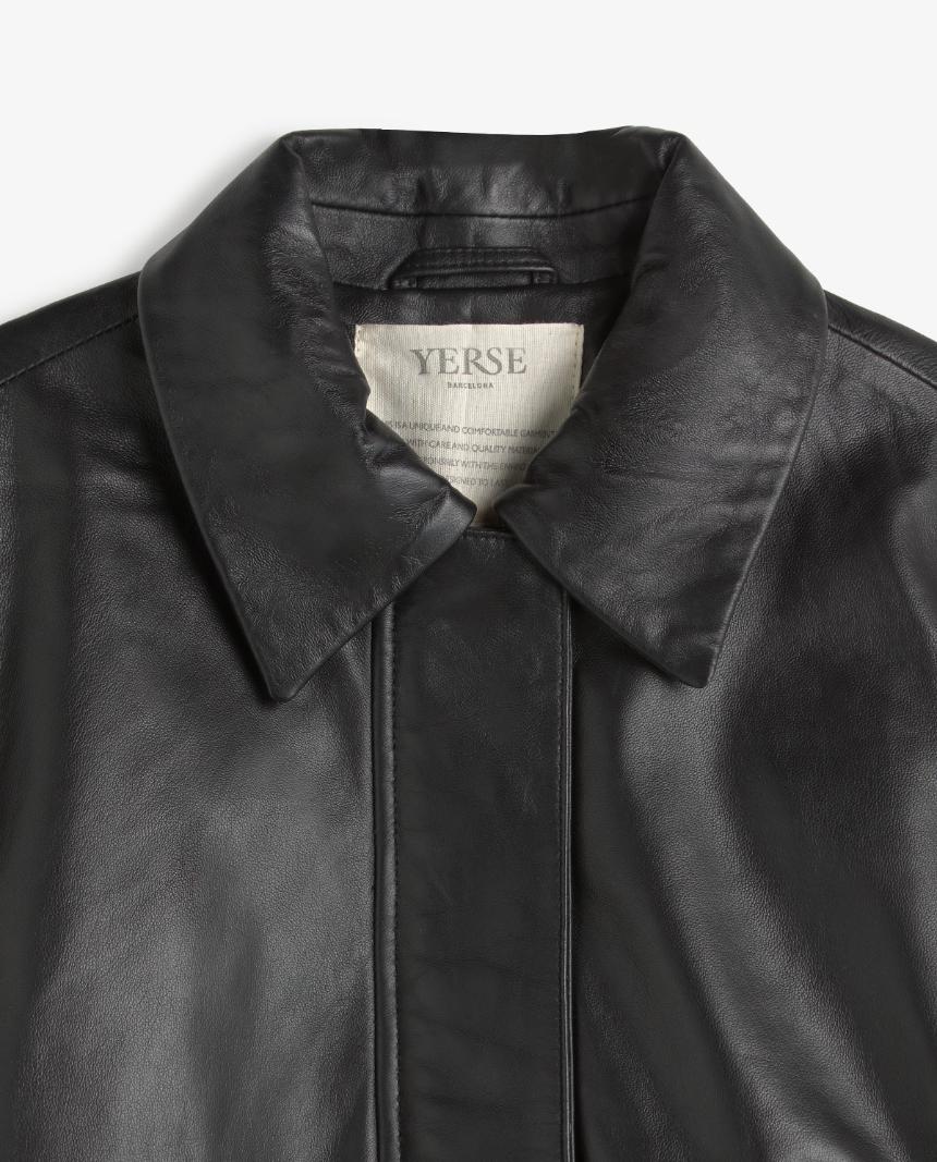 Cazadora de piel bomber