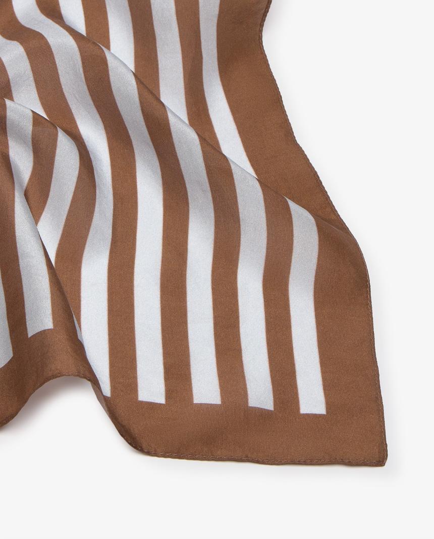 Pañuelo seda estampado rayas