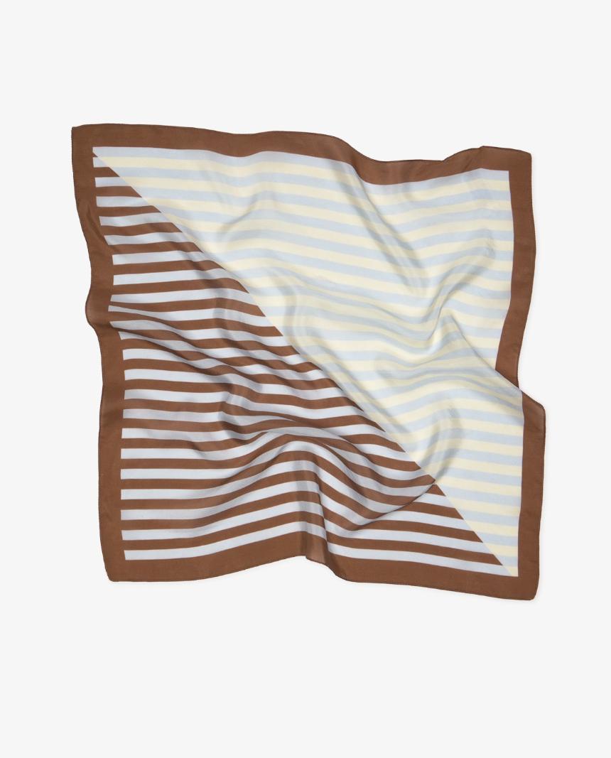 Pañuelo seda estampado rayas
