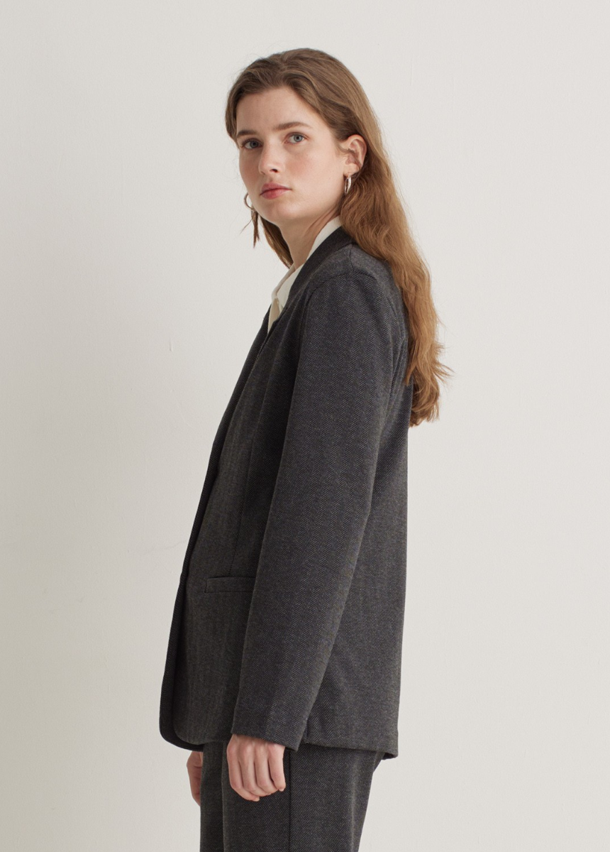 Blazer punto espiga antracita