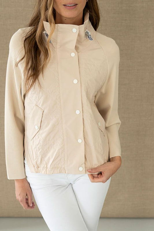 Parka beige corta combinada