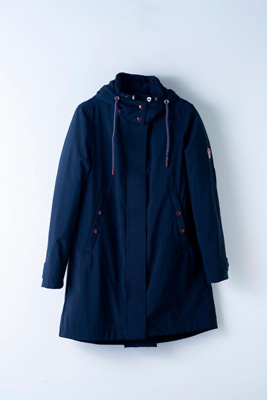 Parka azul marino con capucha