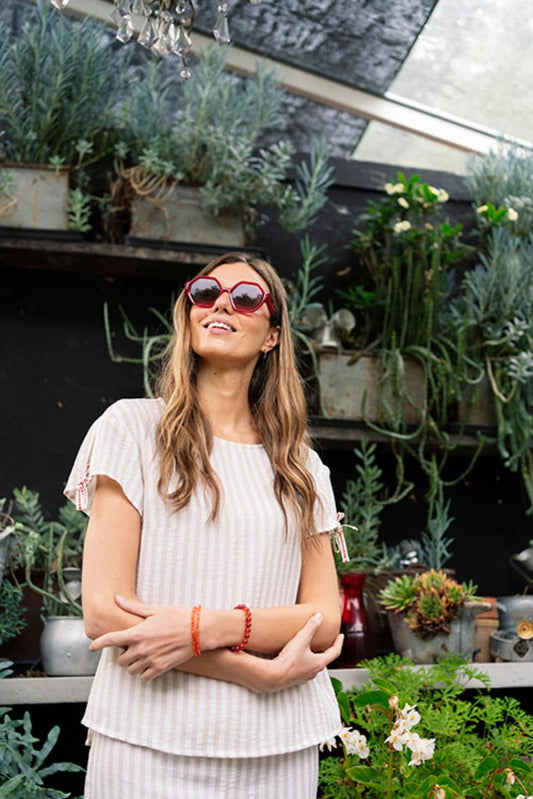 Camisa de rayas fluidas