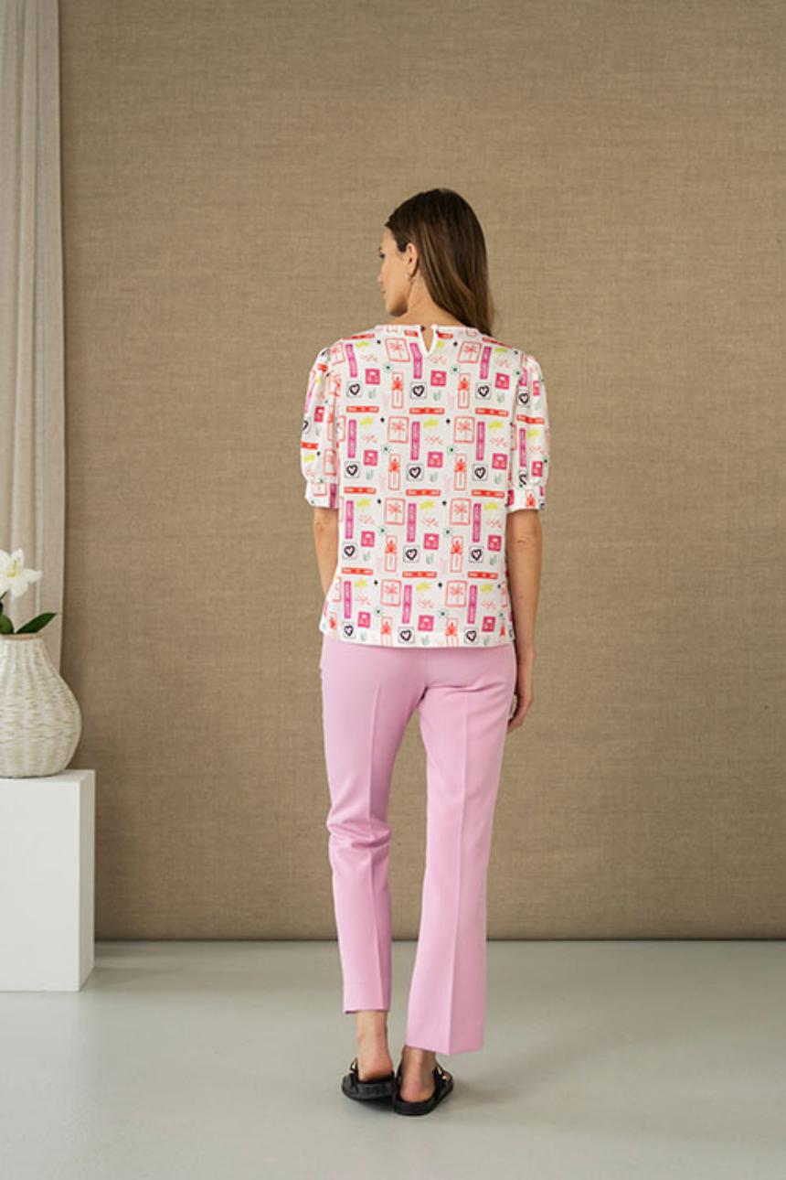 Blusa fluida estampada