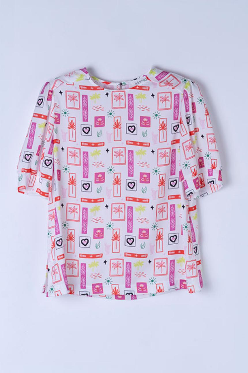 Blusa fluida estampada