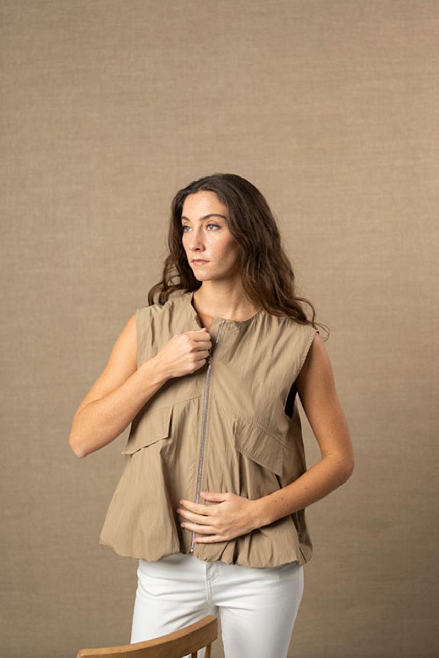 Chaleco globo con cremallera