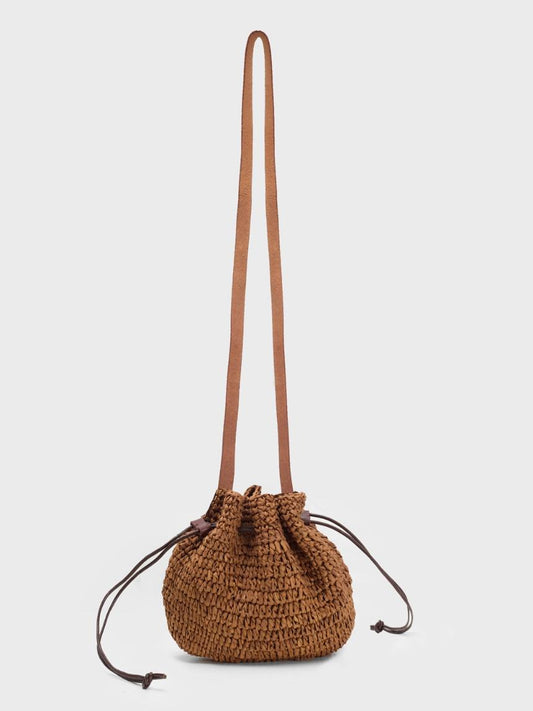 Bolso Bucket rafia