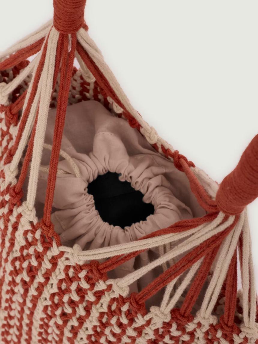 Bolso de macramé bicolor