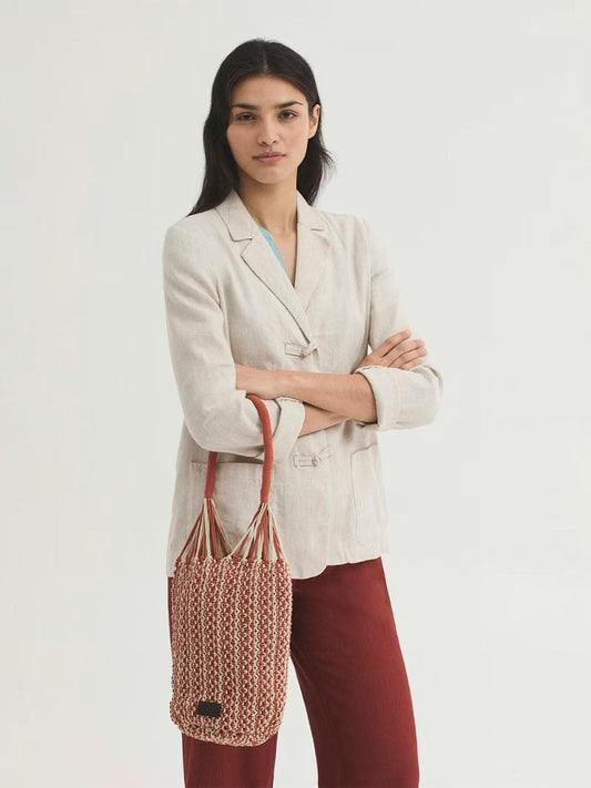 Bolso de macramé bicolor