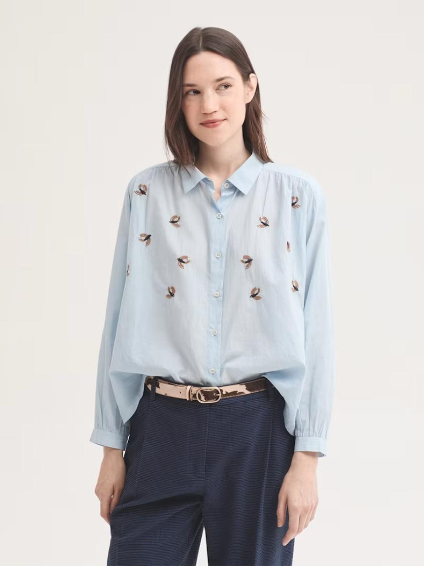 Camisa voile bordados Flying Birds