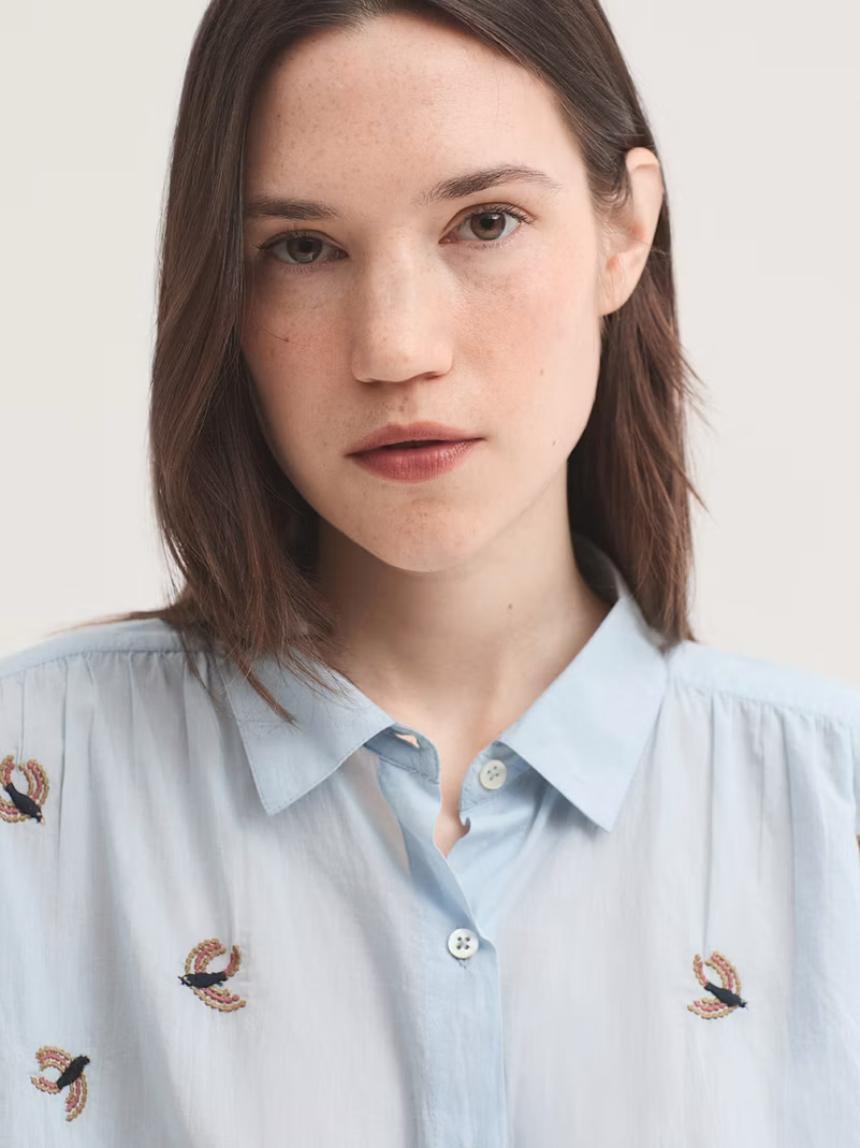 Camisa voile bordados Flying Birds