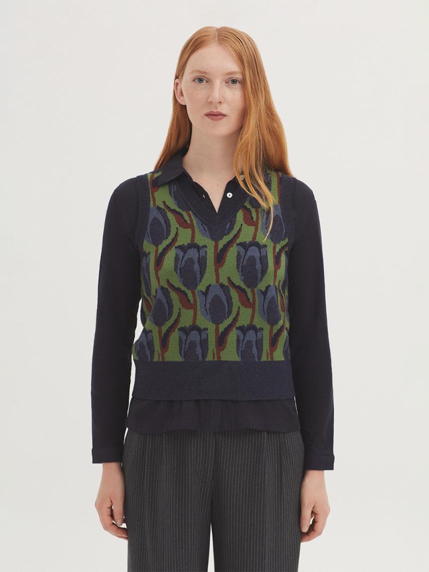Chaleco jacquard de punto