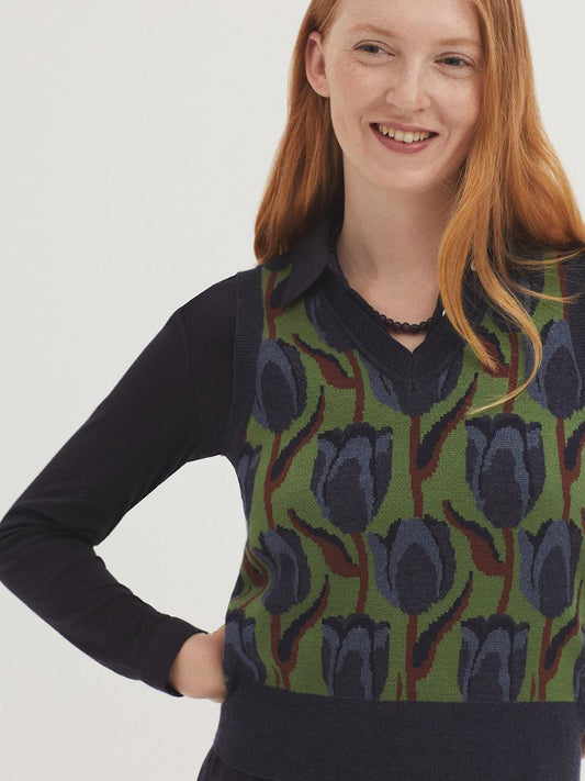 Chaleco jacquard de punto