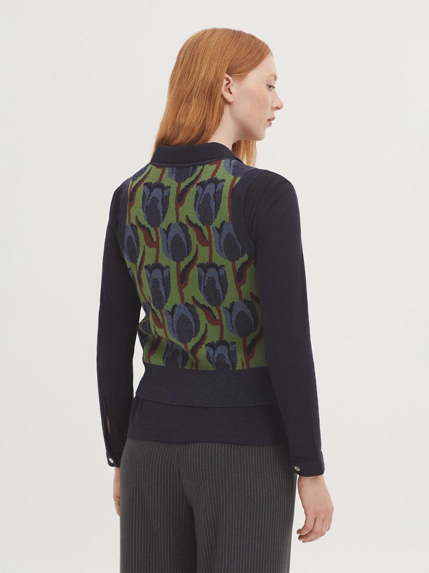Chaleco jacquard de punto
