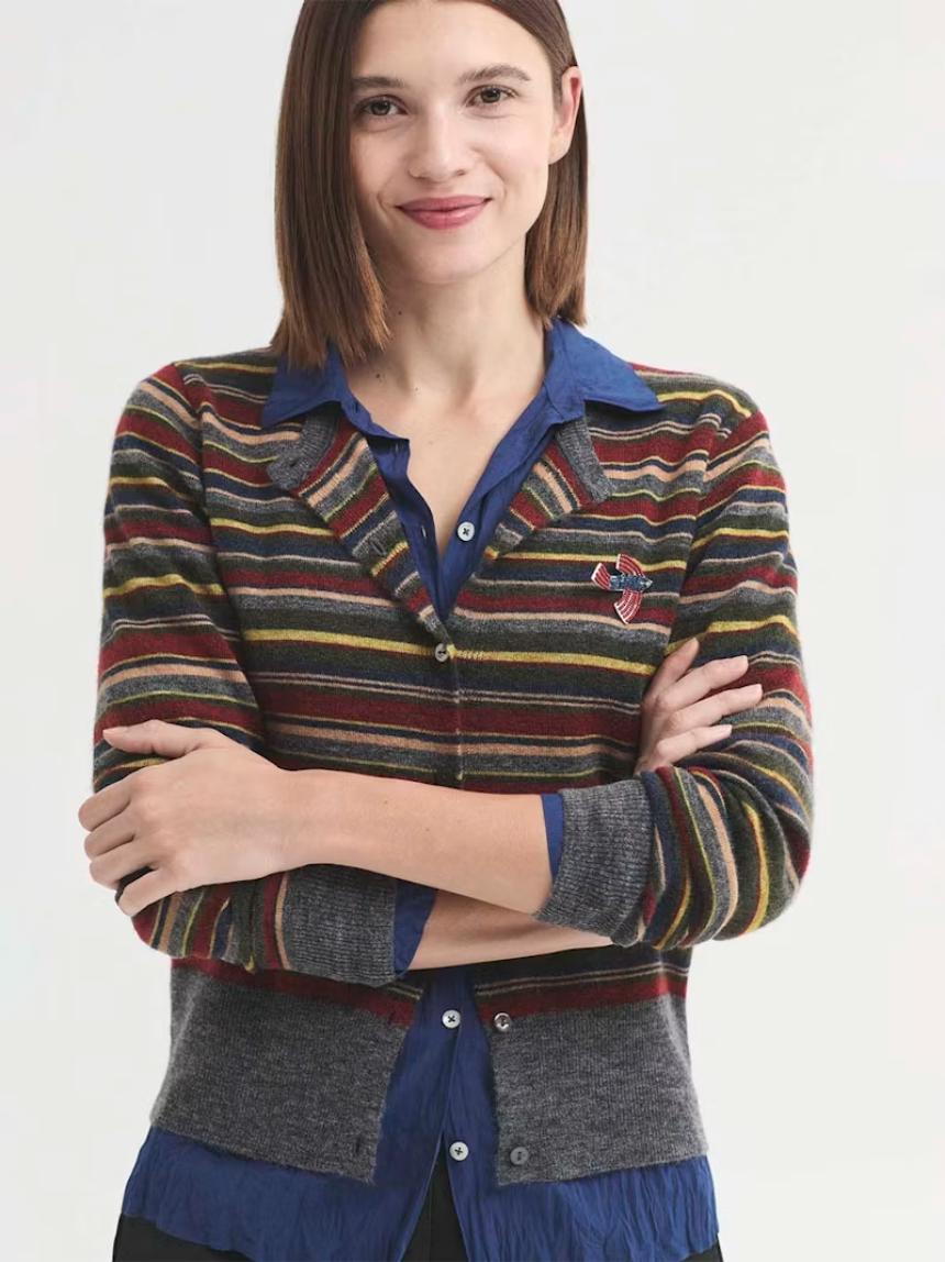 Chaqueta boba punto multirayas