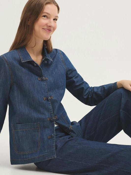 Chaqueta denim con cierres chinos