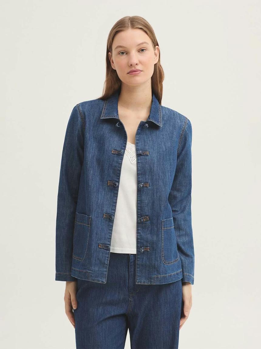 Chaqueta denim con cierres chinos