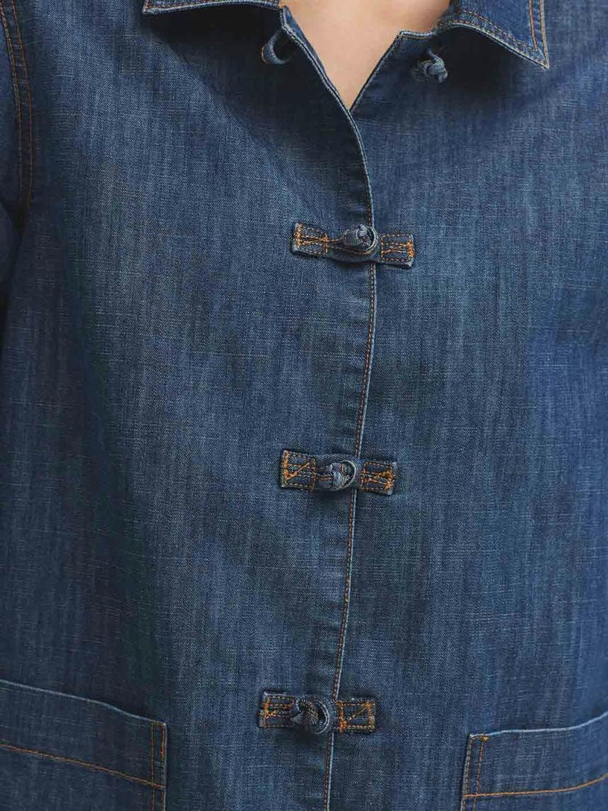 Chaqueta denim con cierres chinos