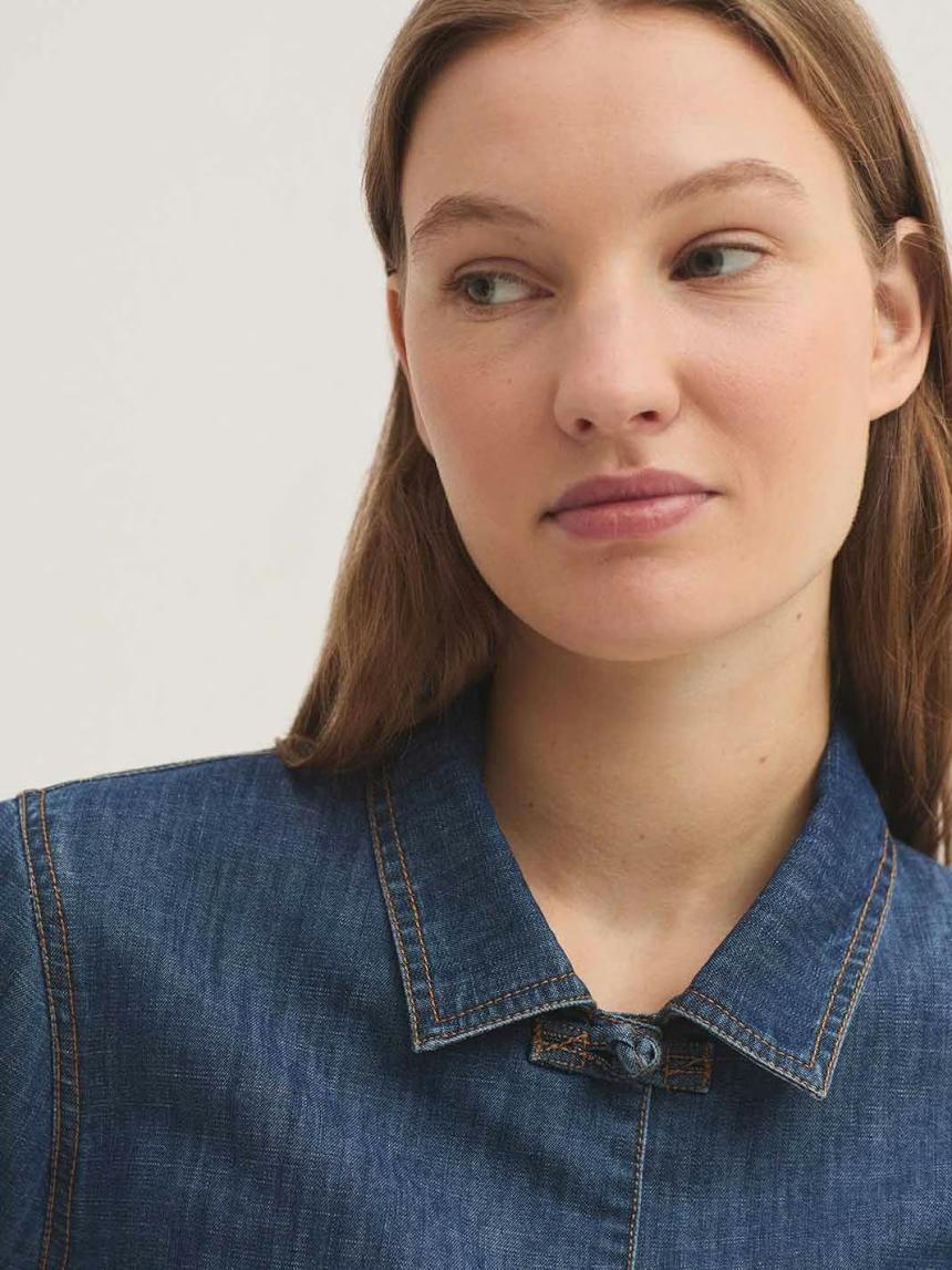 Chaqueta denim con cierres chinos