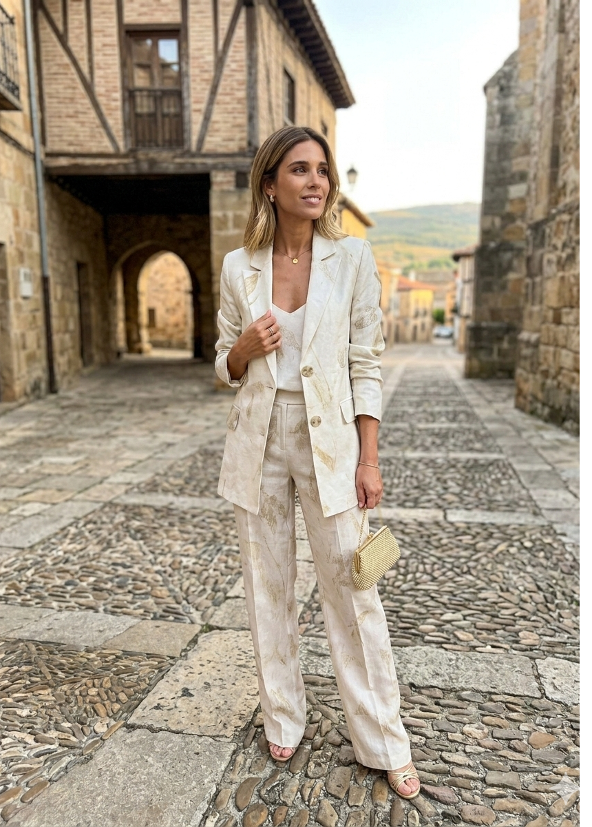 Blazer retro estampada