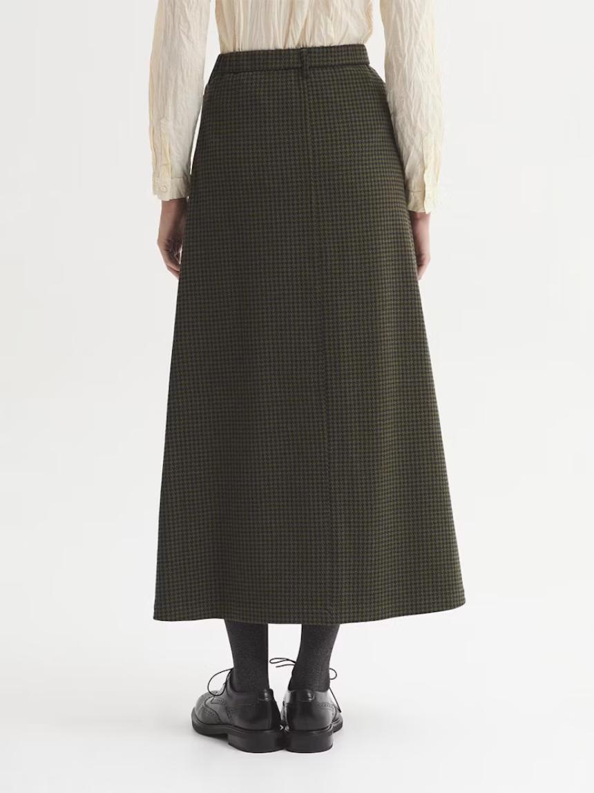 Falda larga jacquard pata de gallo