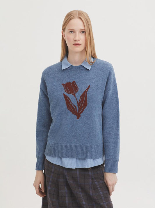 Jersey intarsia tulipa
