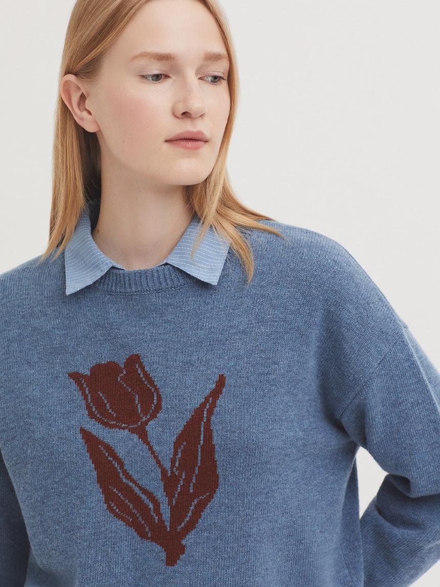 Jersey intarsia tulipa
