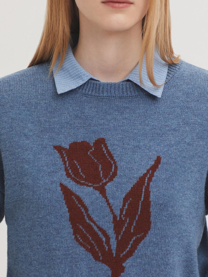 Jersey intarsia tulipa