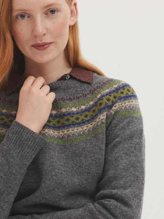 Jersey jacquard greca en lana