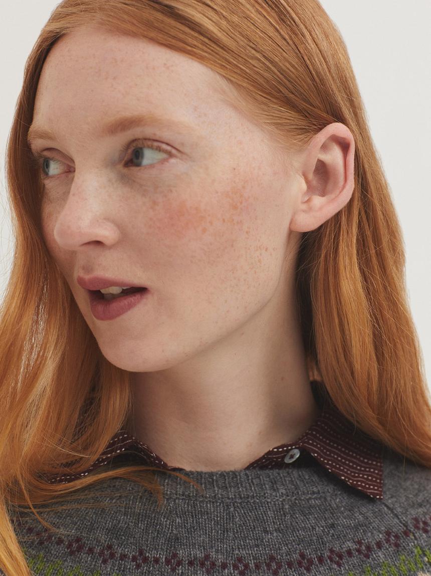 Jersey jacquard greca en lana