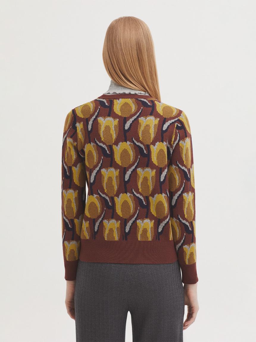 Jersey jacquard tulipanes