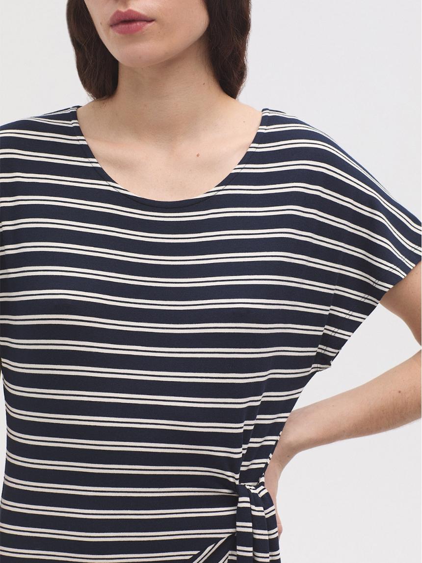 Vestido midi rayas detalle nudo