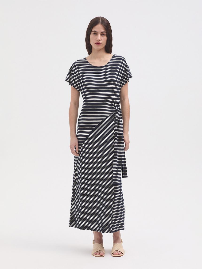 Vestido midi rayas detalle nudo