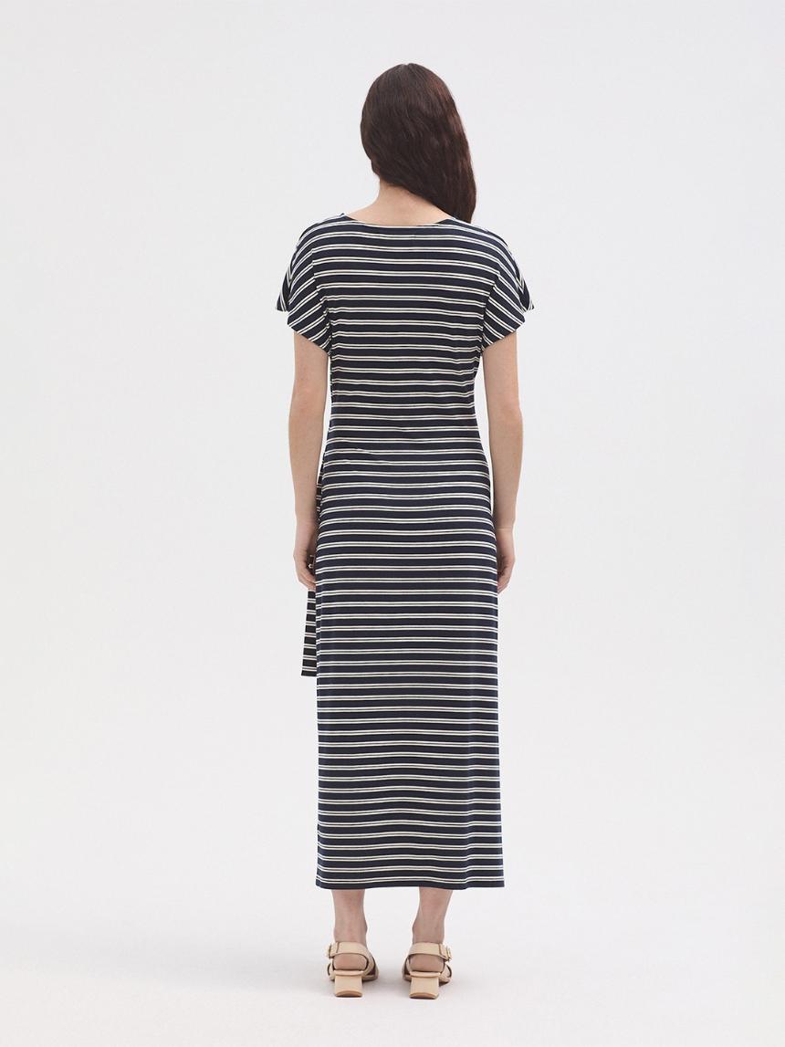 Vestido midi rayas detalle nudo
