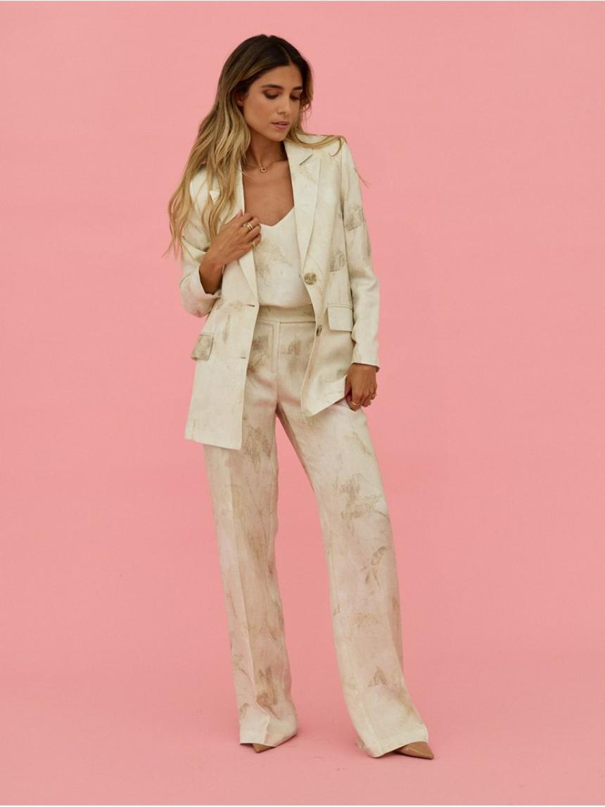 Blazer retro estampada