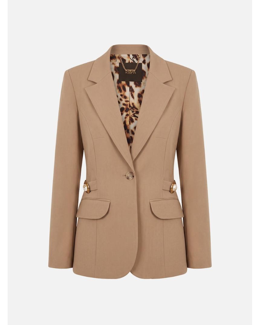 Blazer camel con accesorio