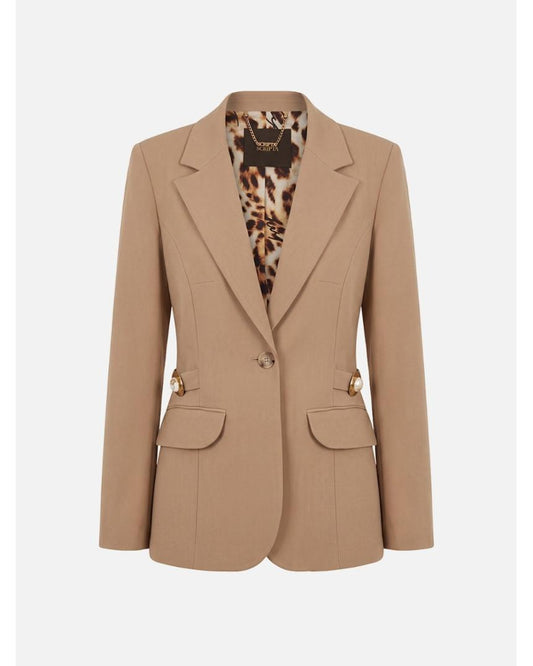 Blazer camel con accesorio