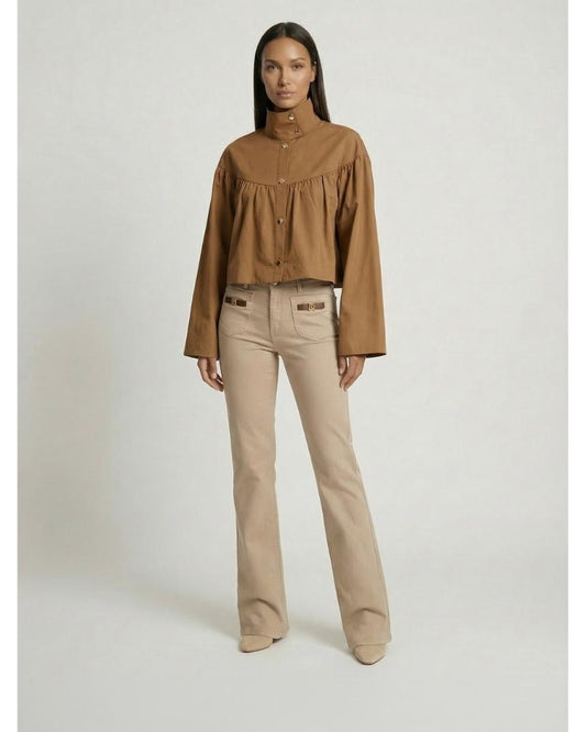 Pantalón de sarga beis