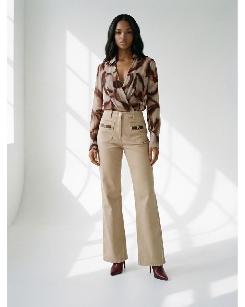 Pantalón de sarga beis
