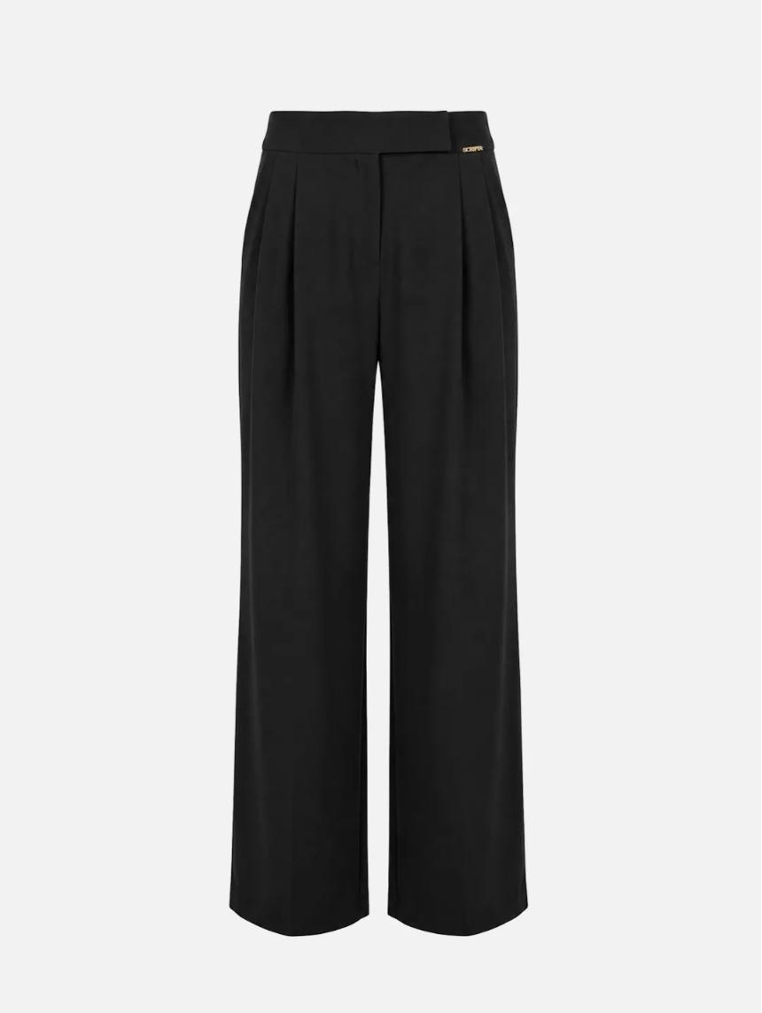 Pantalones pinzas de pierna ancha