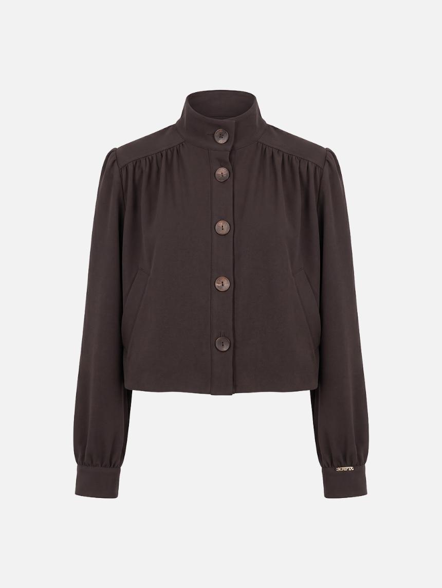 Chaqueta fruncida con hombreras