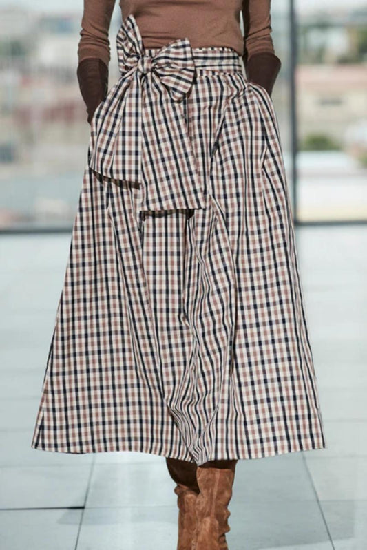 Falda midi cuadro vichi Tomasina