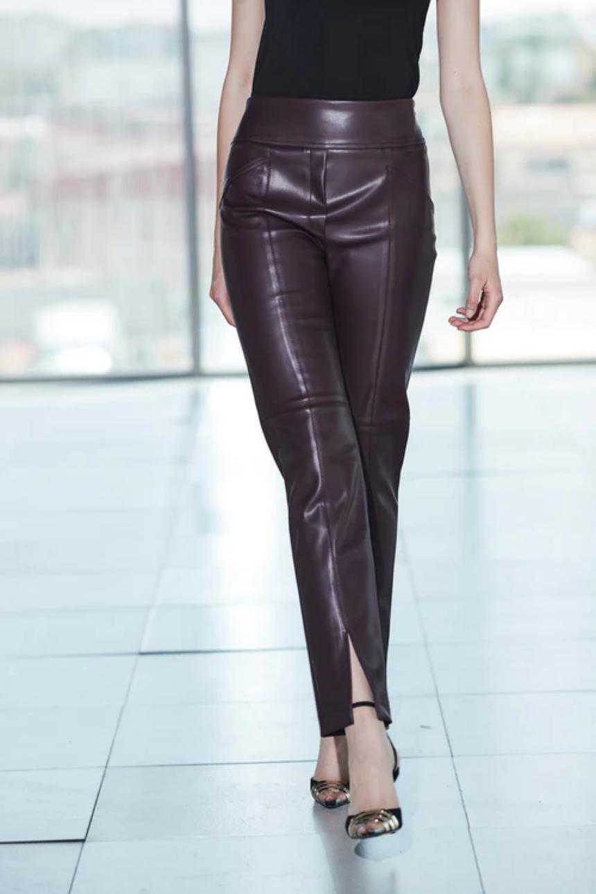 Pantalón ecopiel moka Berenice