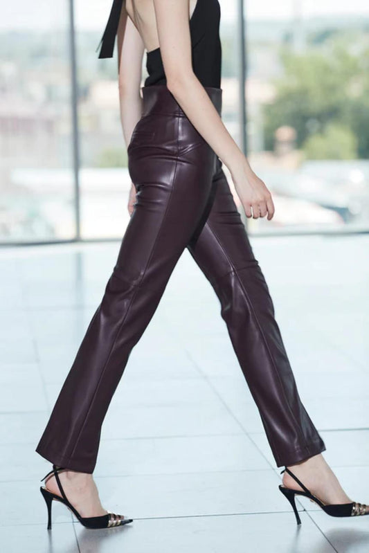 Pantalón ecopiel moka Berenice