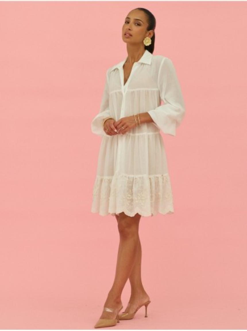 Vestido volante bordado