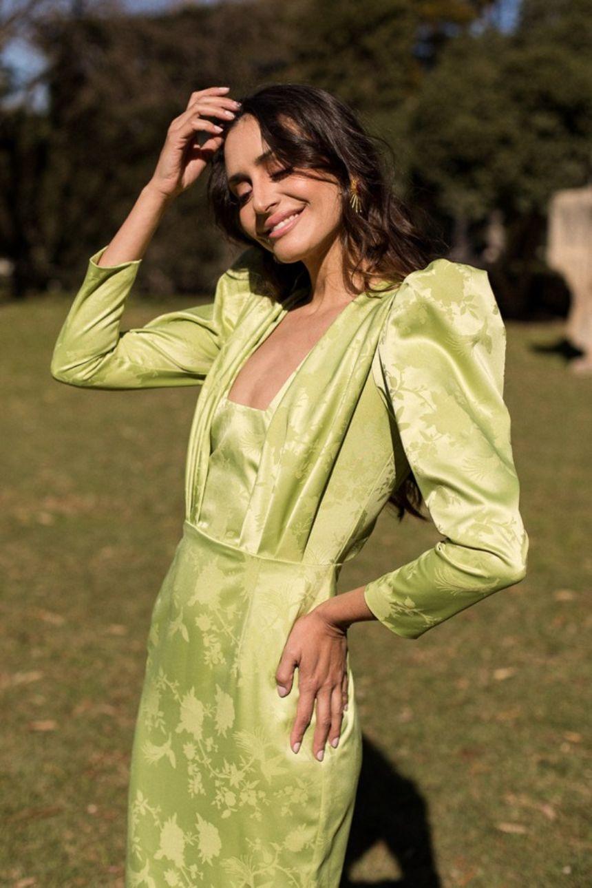Vestido Blanca Martin Lino - Wengué Ana y Carmen - Vestidos de fiesta cortos/midi - Blanca Martín 